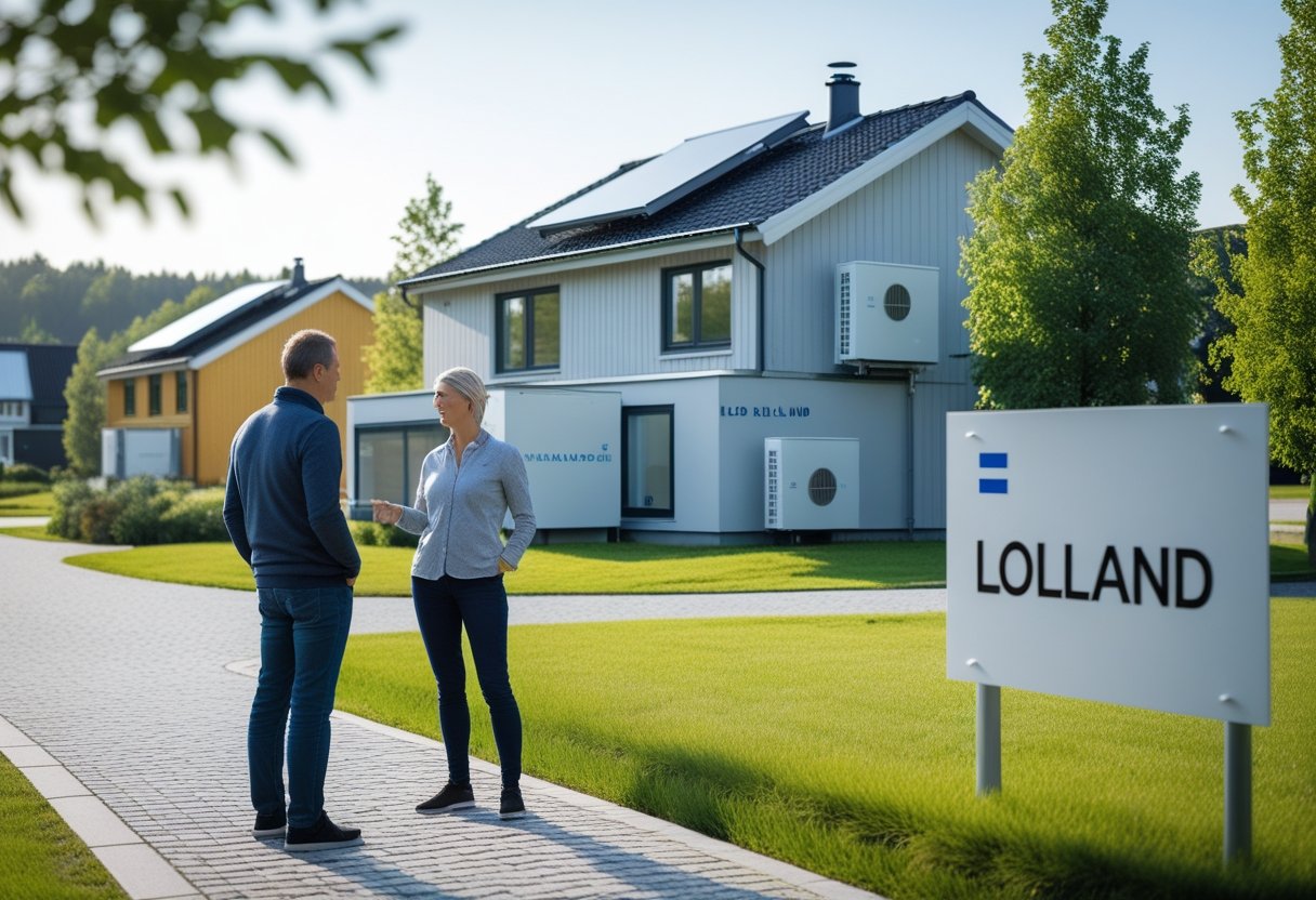 Sure, here is the text translated into Danish without any signs: energibesparelser med varmepumper i Sakskøbing og nyt skilt Lolland